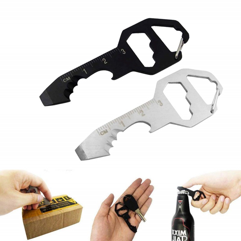 Edc Carry All - 栓抜きマルチツール、ステンレススチールEDCガジェット、6 in 1栓抜き、レンチ、ユニバーサル日常キャリーポケットバックパックツール