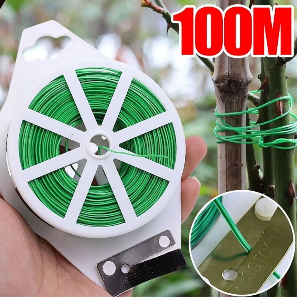 Gear Tie Reusable - 1 個鉄線ケーブルタイ植物バンドル鉄線ストラップ自己切断多機能ガーデンツイストタイ 20/30/50/100 メートル再利用可能な