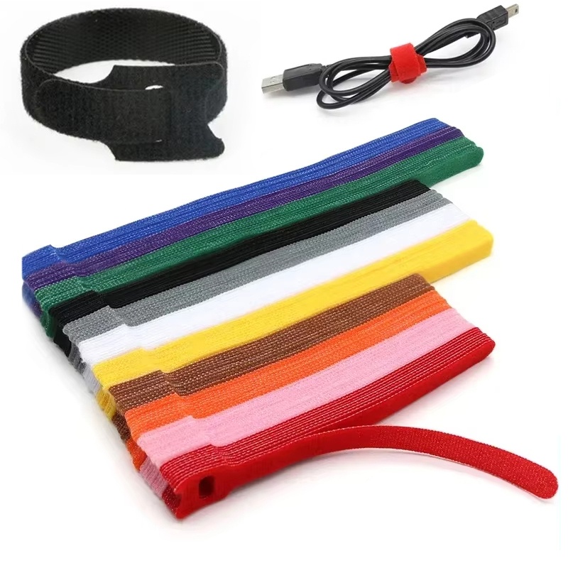 Gear Tie Reusable - 10-50 個のカラフルな再利用可能なケーブルタイワイヤーオーガナイザー再利用可能なナイロンフックループストラップラップジップバンドルタイプラスチック固定具