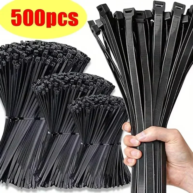 Gear Tie Reusable - 200/100 個ナイロンケーブルタイ調整可能なセルフロックコードタイストラップ固定ループ再利用可能なプラスチックワイヤータイホームオフィス用