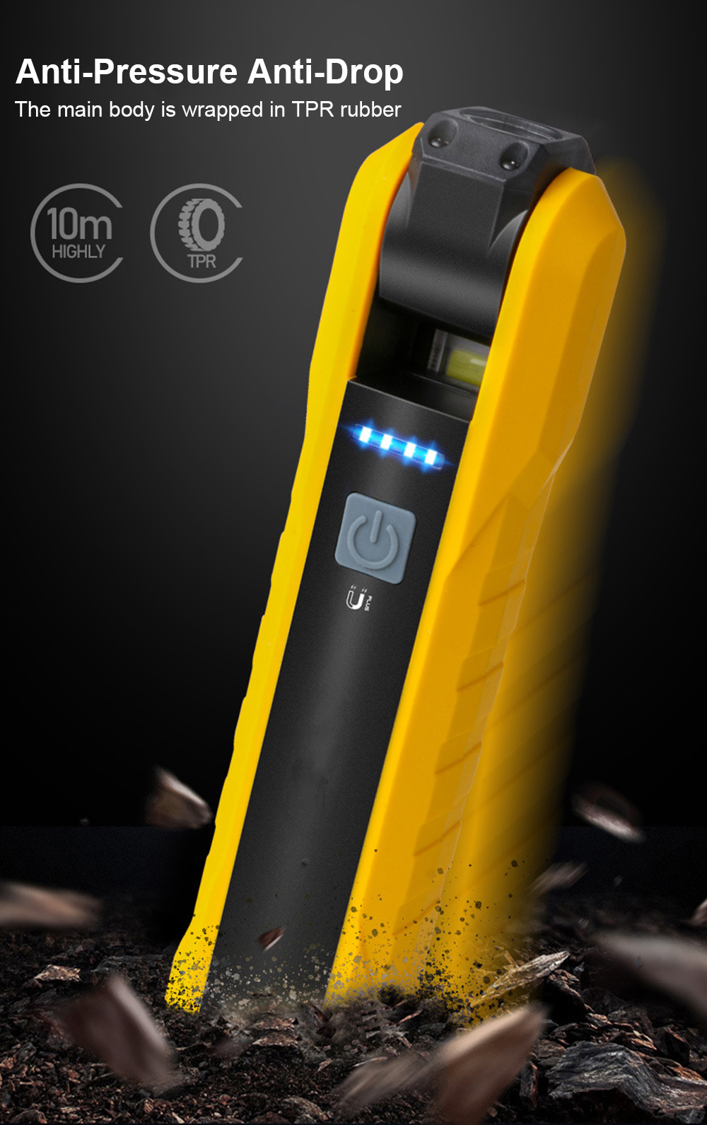 Edc Car Carry - E2 懐中電灯 EDC マグネット付き作業灯ライト車 LED 懐中電灯検査ランプ底マグネット付き回転可能なフック作業灯