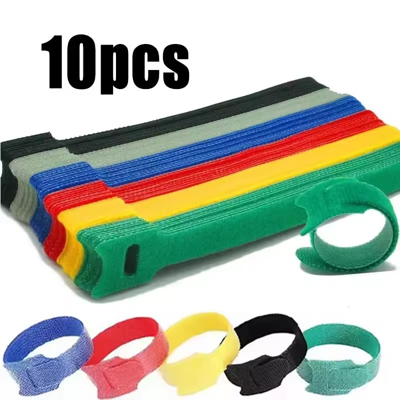 Gear Tie Reusable - 10-50 個多目的ファスナーケーブルストラップテープタイ再利用可能なフックループストリップ USB オーガナイザーコードプロテクターワイヤー管理キット