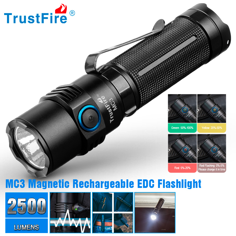 Edc Car Carry - Trustfire Mc3 ハイパワー充電式 Led 懐中電灯 2500