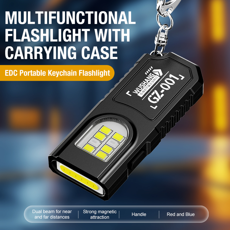 Keychain Flashlight - ポータブルキーホルダー LED COB 懐中電灯 USB 充電式トーチ
