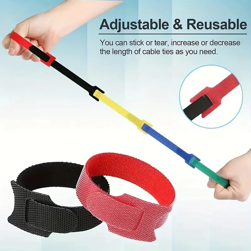 50個 再利用可能なフックとループのケーブルタイ 固定ストラ - Gear Tie Reusable のレビューと価格
