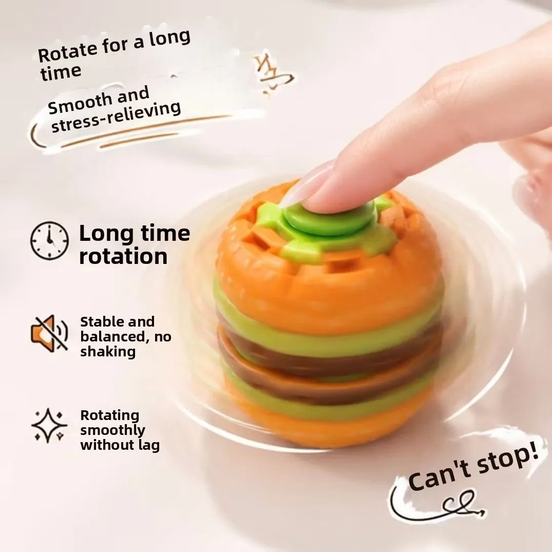ハムバーガー型フィジェットスピナー回転ストレスボール 静音  - Fidget Spinner Bearing のレビューと価格