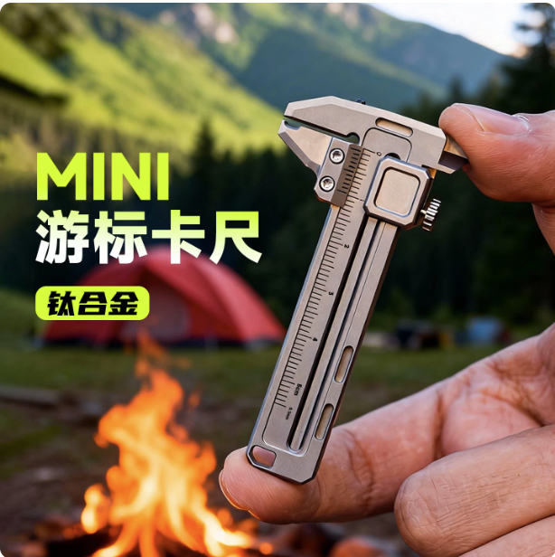 ミニチタン合金製バーニアキャリパーEDCマルチツール、調整可 - Edc Car Carry のレビューと価格