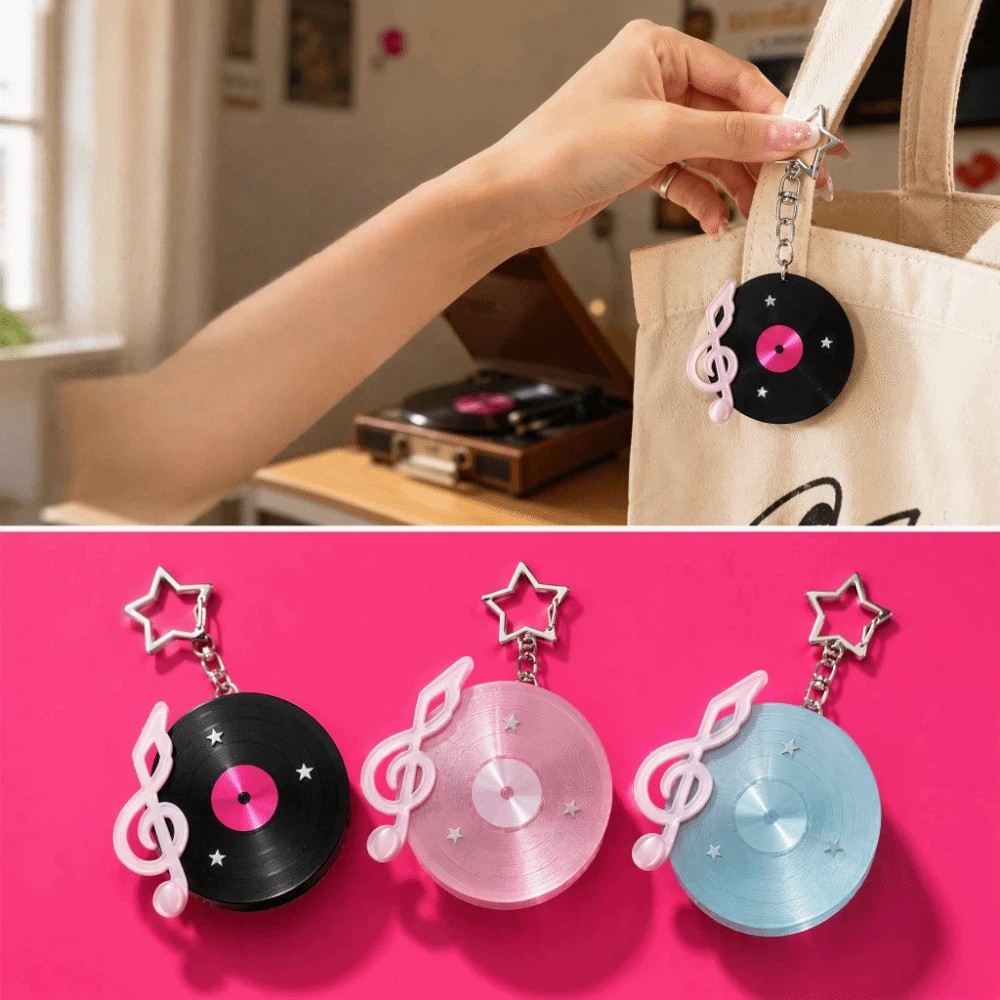 Y2K ビニールレコードキーホルダー スター 韓国・日本スタ - Cable Winder Keychain のレビューと価格
