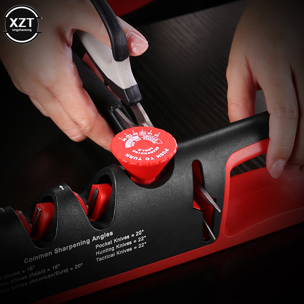 プロのナイフシャープナー 5 in 1 角度調整可能黒赤キッ - Pocket Knife Ceramic のレビューと価格