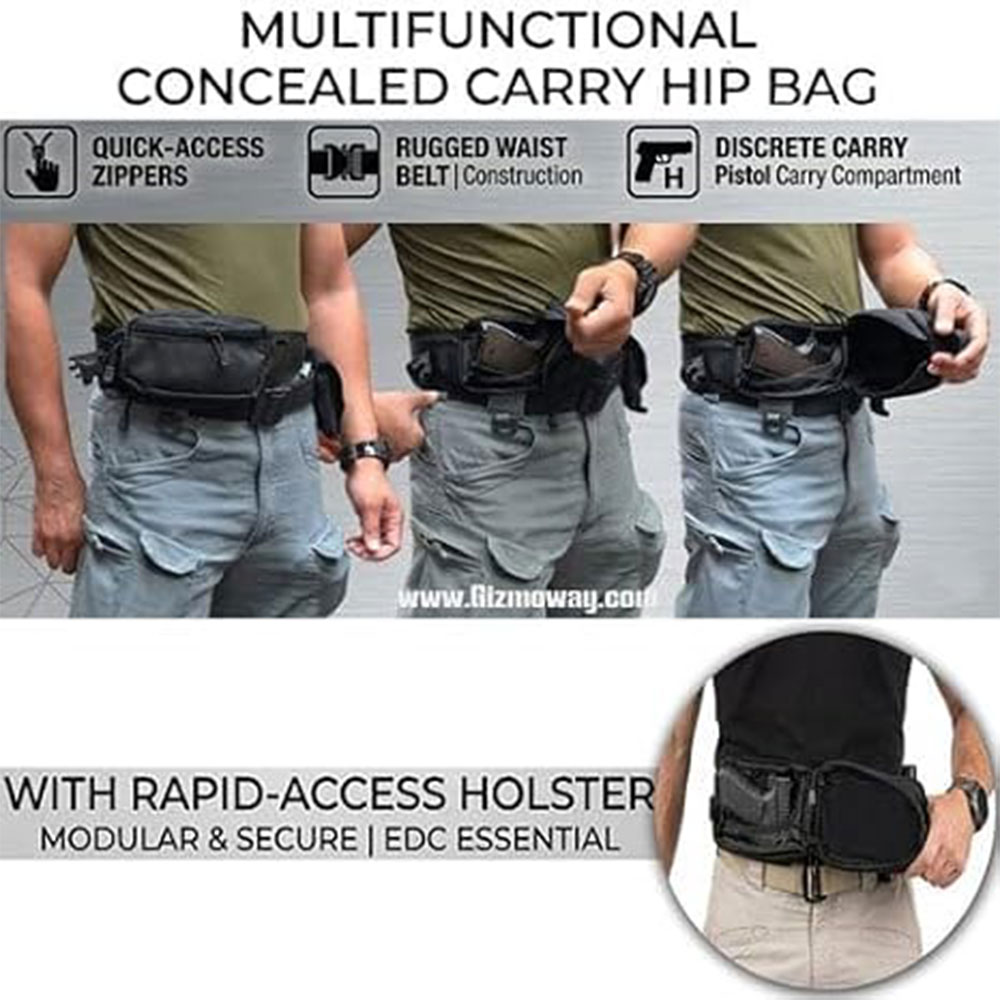 タクティカルピストルバッグ、銃用バッグ、隠しホルスター付き、 - Edc Concealed Carry Holster のレビューと価格