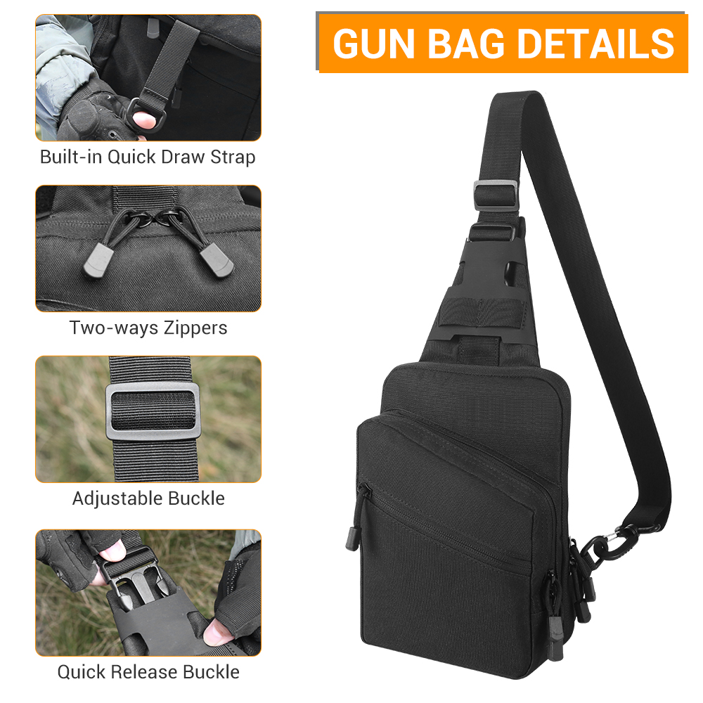 素早く取り出せるピストルバッグ。隠し持ち用のチェストバッグで - Edc Concealed Carry Holster のレビューと価格