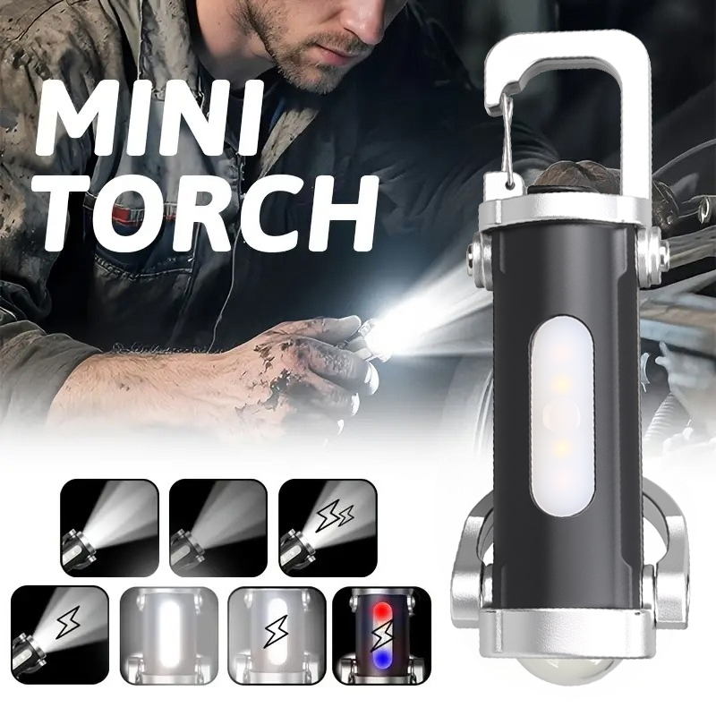 ミニ充電式キーホルダー懐中電灯 800LM EDC COB  - Keychain Flashlight のレビューと価格