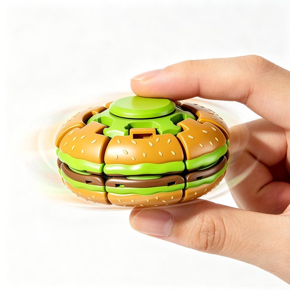 バーガー型ジャイロスコープフィジェットトイ、指先スピナーボー - Fidget Spinner Bearing のレビューと価格