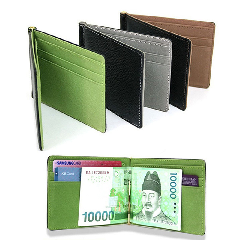 男性と女性のための薄い革の財布,金属クランプ付きのカジュアル - Money Clip Magnetic のレビューと価格