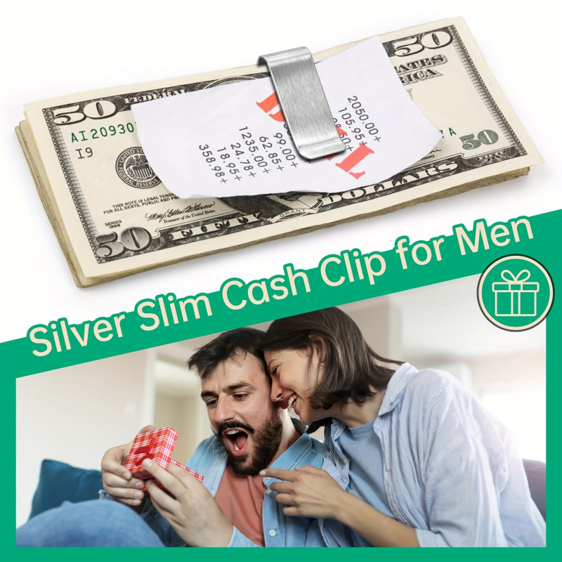 20個入り ステンレス製 シルバー スリムウォレット メンズ - Money Clip Magnetic のレビューと価格