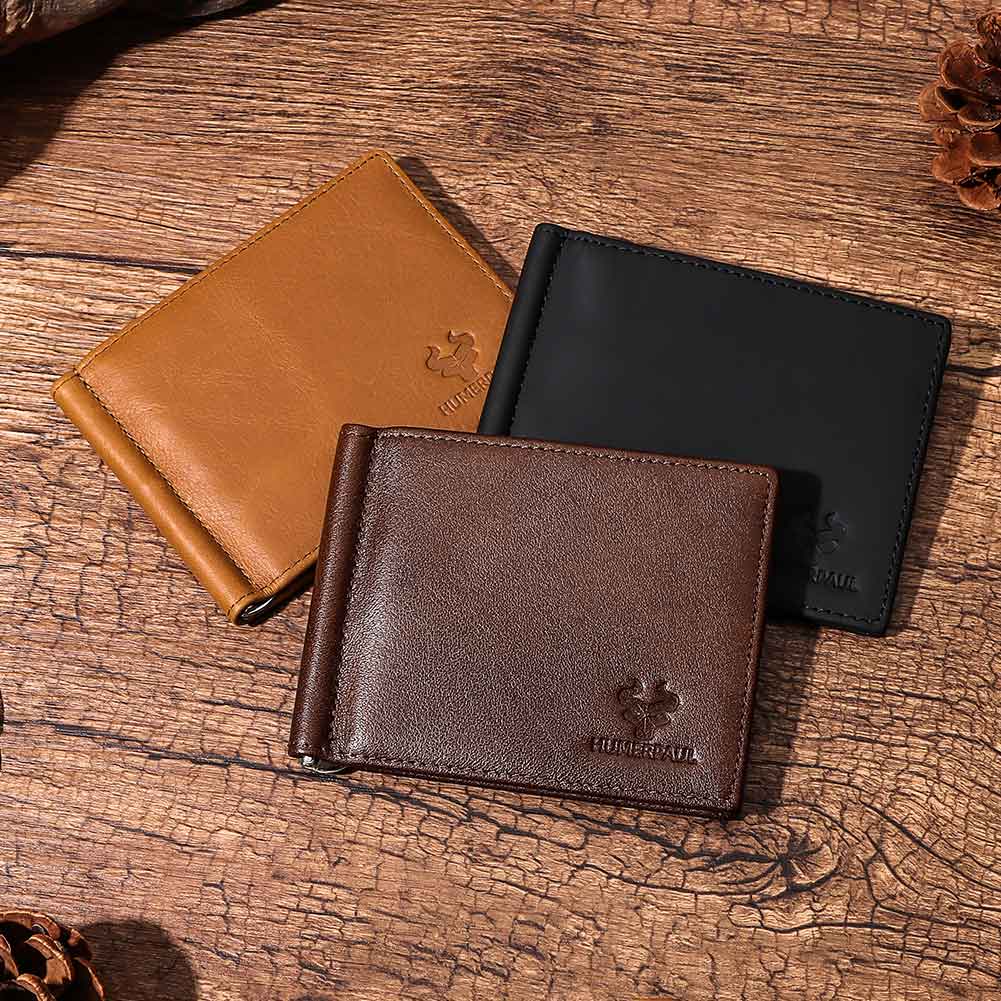 本革メンズスリム財布マネークリップ付きRFIDブロッキング二 - Money Clip Magnetic のレビューと価格