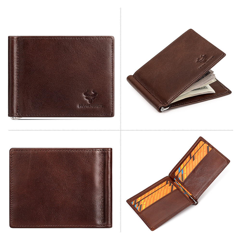 本革メンズスリム財布マネークリップ付きRFIDブロッキング二 - Money Clip Magnetic のレビューと価格