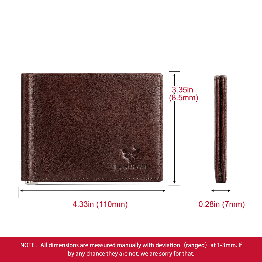 本革メンズスリム財布マネークリップ付きRFIDブロッキング二 - Money Clip Magnetic のレビューと価格