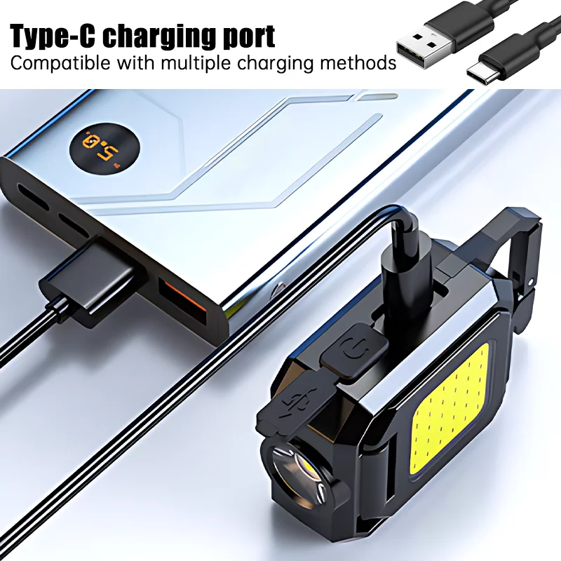 ミニ LED ハンドヘルド懐中電灯 USB 充電式 LED  - Keychain Flashlight のレビューと価格