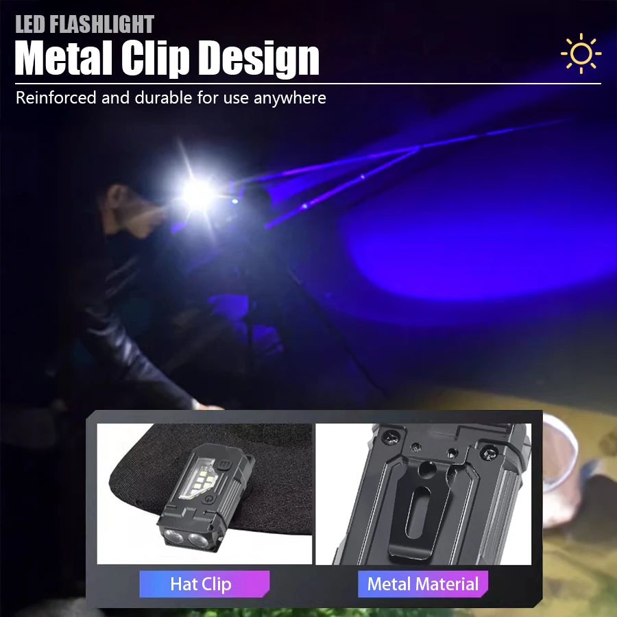 ミニキーホルダーEDC懐中電灯 - ペンクリップと帽子クリッ - Keychain Flashlight のレビューと価格