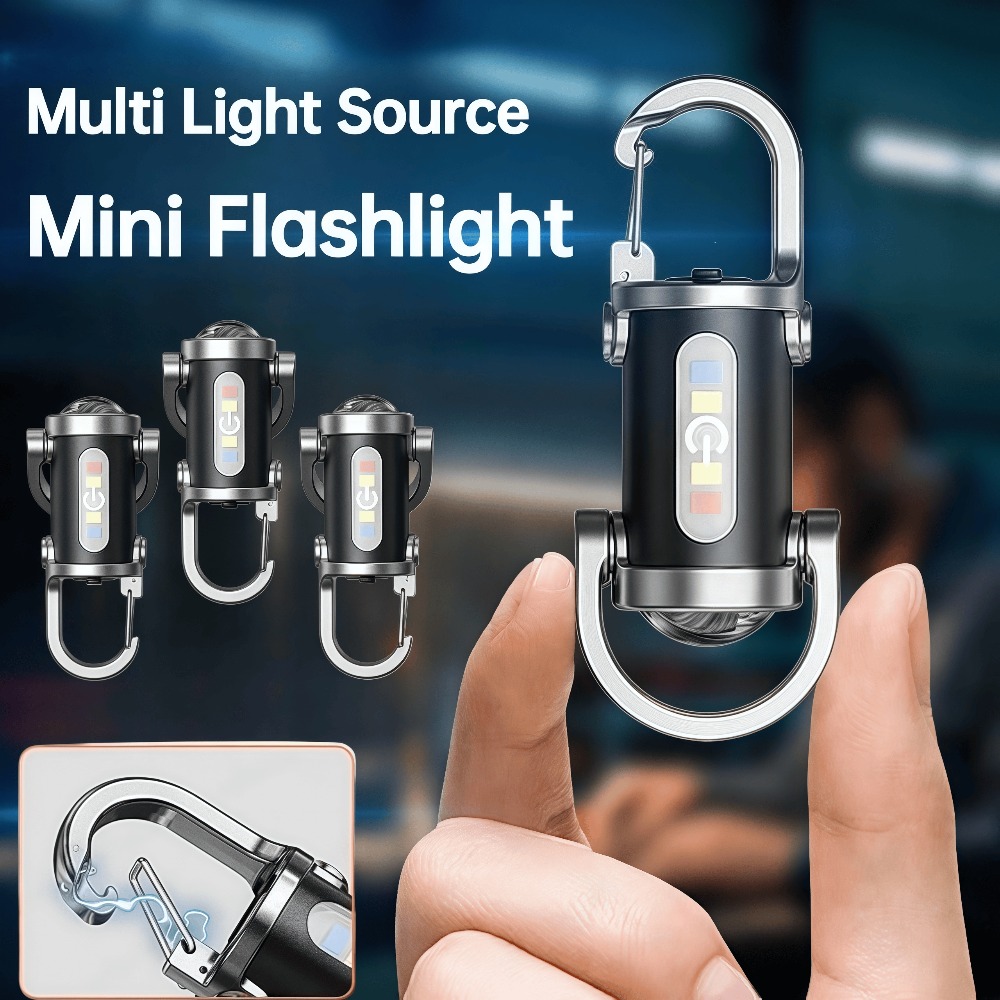ポータブルキーホルダーライトミニキーリング懐中電灯充電式防水 - Keychain Flashlight のレビューと価格