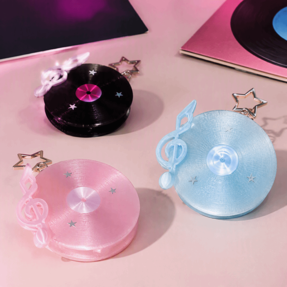 Y2K風のレコード型キーホルダー。韓国風、日本風のデザイン。 - Cable Winder Keychain のレビューと価格