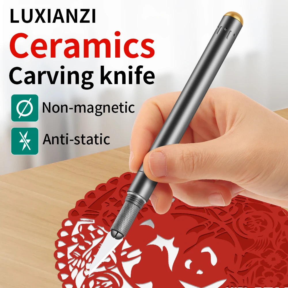 LUXIANZI セラミック刃彫刻ナイフアルミ合金ノンスリッ - Pocket Knife Ceramic のレビューと価格
