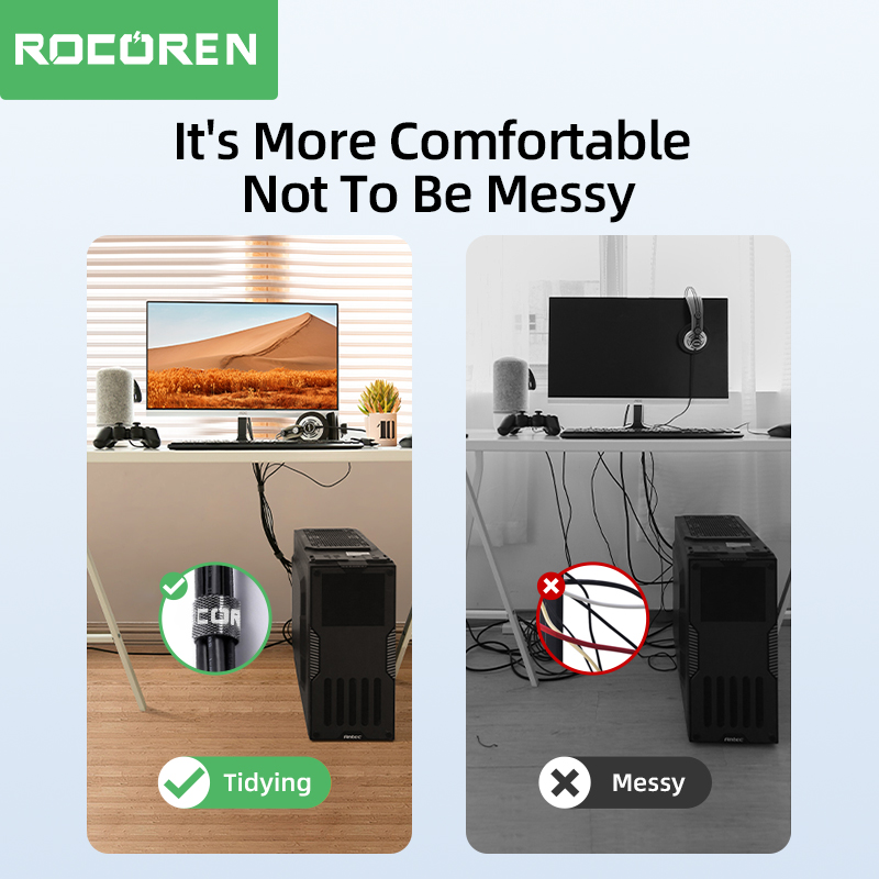 Rocoren ケーブルオーガナイザー 取り外し可能なケーブ - Gear Tie Reusable のレビューと価格