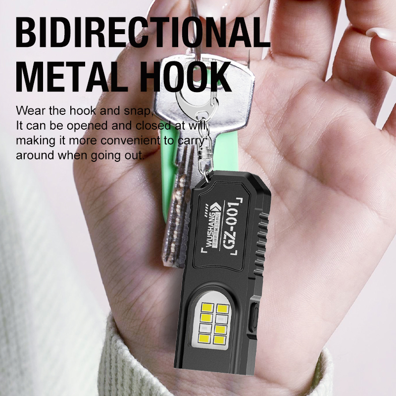 ポータブルキーホルダー LED COB 懐中電灯 USB 充 - Keychain Flashlight のレビューと価格