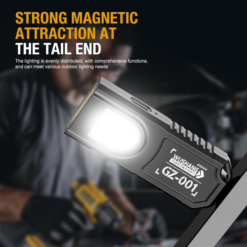 ポータブルキーホルダー LED COB 懐中電灯 USB 充 - Keychain Flashlight のレビューと価格