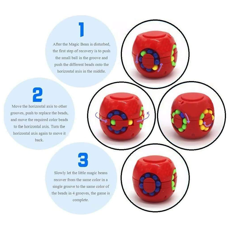 マジックビーンパズルキューブスピナー回転スライドジャイロフィ - Fidget Spinner Bearing のレビューと価格