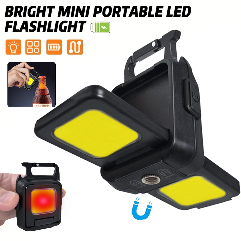 ミニ懐中電灯キーホルダーライト COB ワークライト USB - Keychain Flashlight のレビューと価格