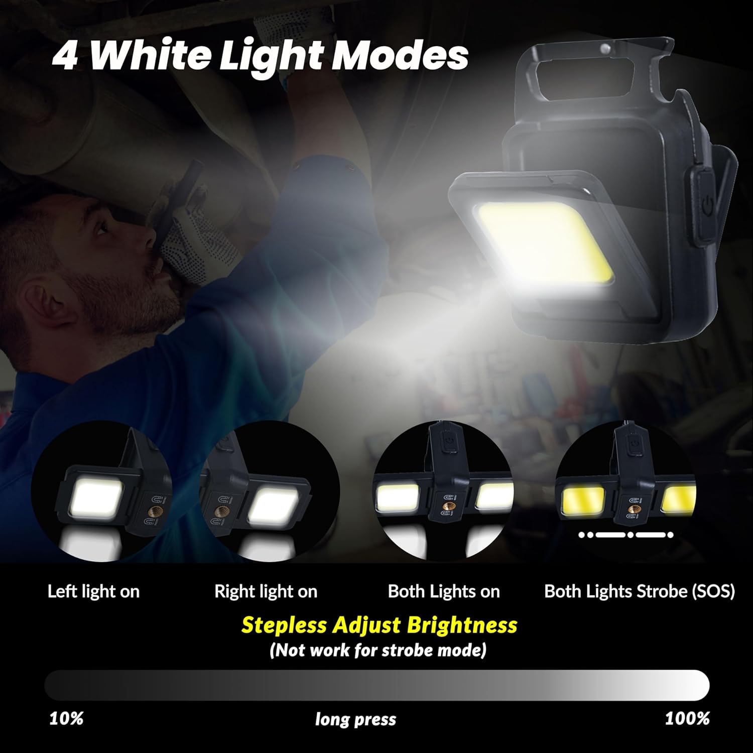 ミニ懐中電灯キーホルダーライト COB ワークライト USB - Keychain Flashlight のレビューと価格