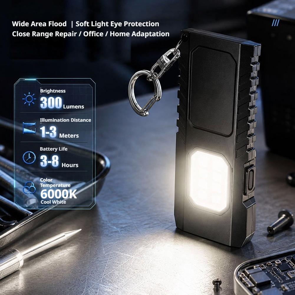 ミニEDCキーチェーン懐中電灯、USB充電式、COB作業灯付 - Keychain Flashlight のレビューと価格